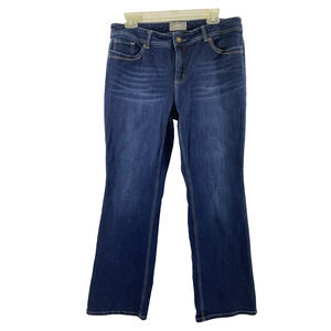 Chicos So Slimming Jeans Womens Size 1.5 Small Dark Wash Denim Boot Stretch Stud